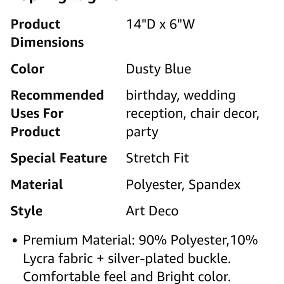 Dusty Blue Chair Sashes 50 piece - Picture 4 of 5